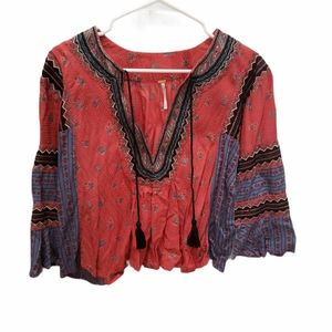 Free People v-neck crop blouse